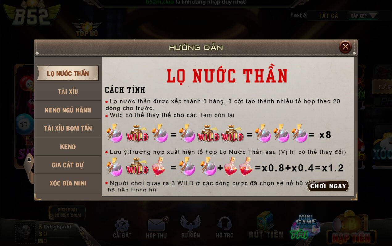 Các biểu tượng đặc biệt tại Lọ nước thần